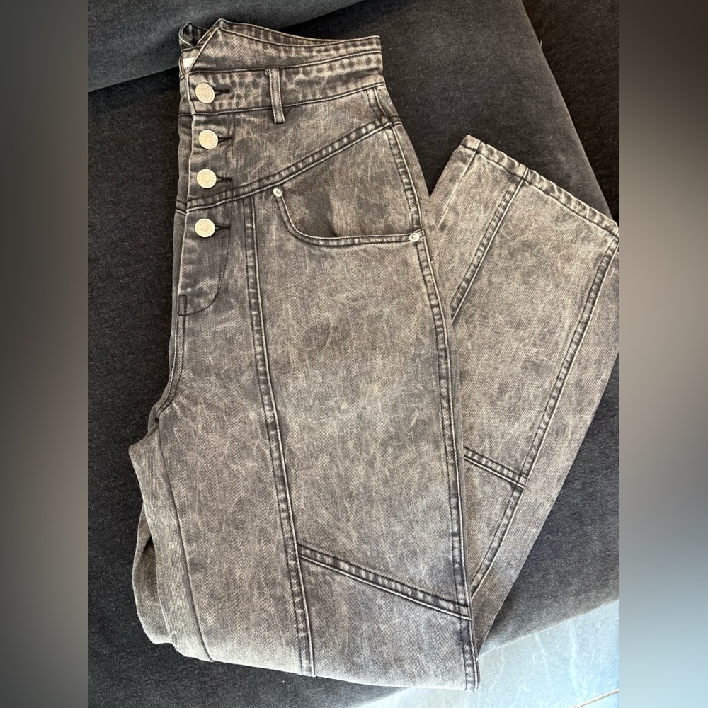 Étoile Isabel Marant Gray Henoya Acid-wash High Rise Slim Jeans US 27 - Picture 9 of 15